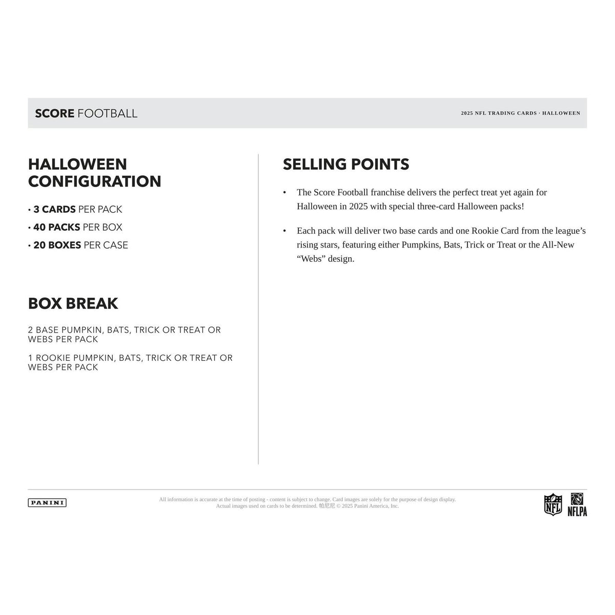 2025 Panini Score-A-Treat Halloween Football Pack
