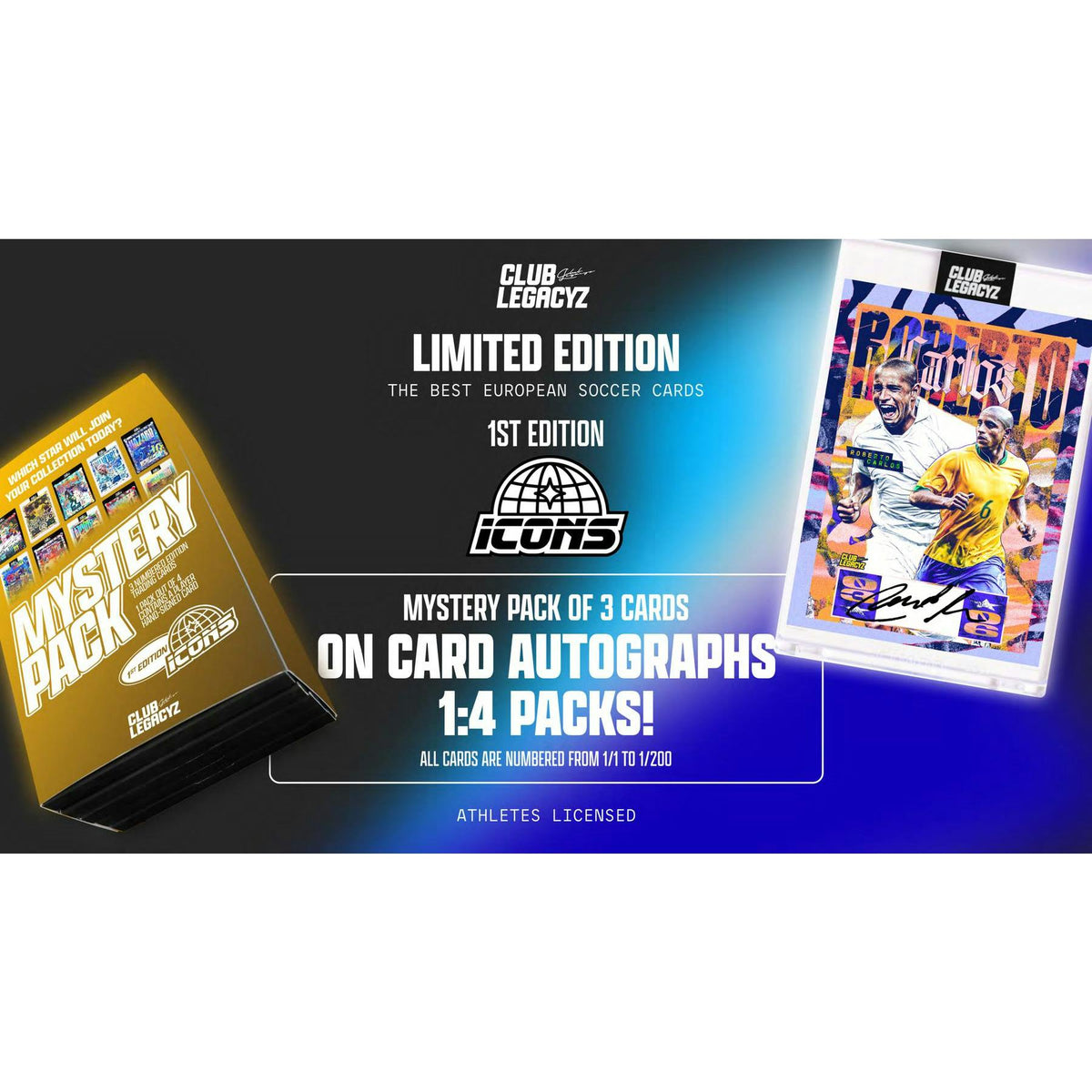 2025 Club Legacyz Icons Soccer First Edition Hobby 6-Box Case