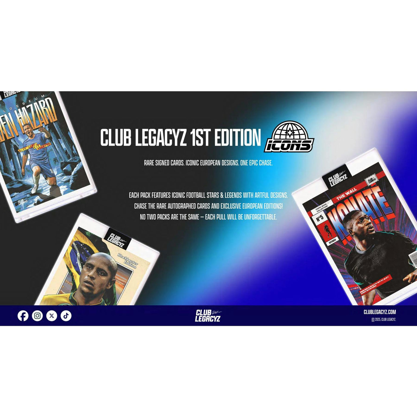 2025 Club Legacyz Icons Soccer First Edition Hobby 6-Box Case