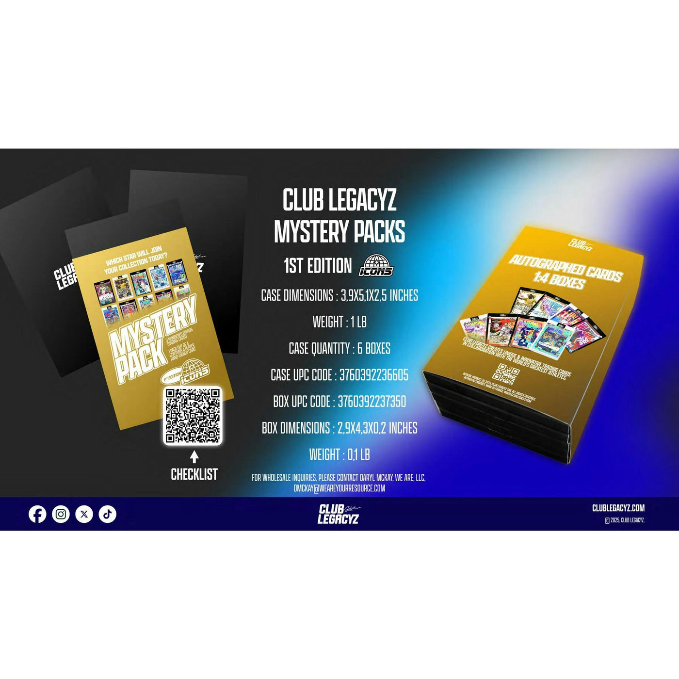 2025 Club Legacyz Icons Soccer First Edition Hobby 6-Box Case