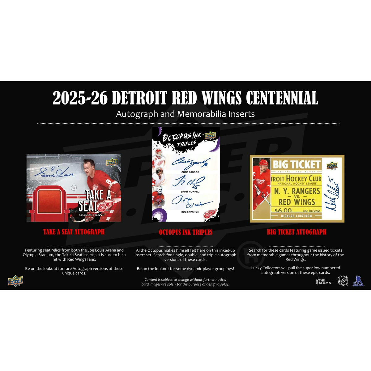 2025/26 Upper Deck Detroit Red Wings Centennial Hockey Hobby Box
