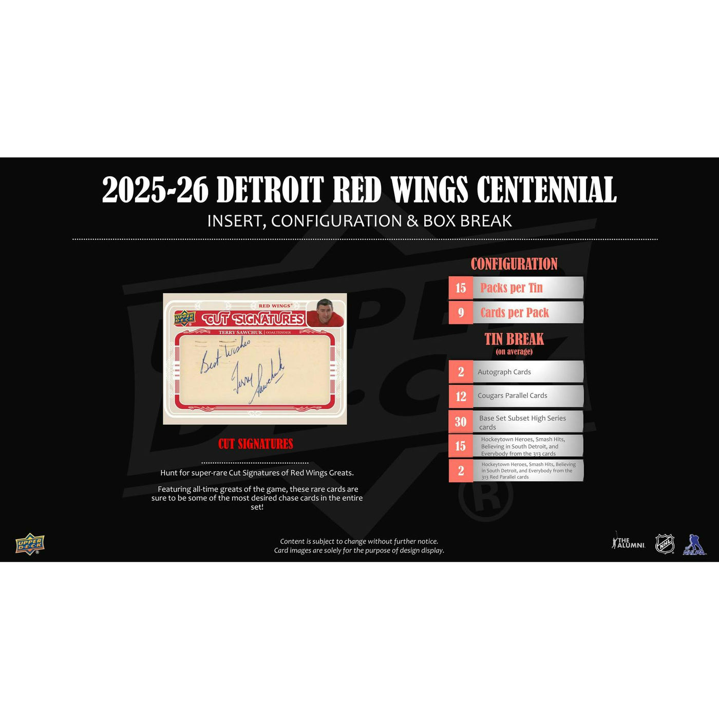 2025/26 Upper Deck Detroit Red Wings Centennial Hockey Hobby 16-Box Case