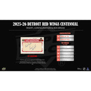 2025/26 Upper Deck Detroit Red Wings Centennial Hockey Hobby 16-Box Case