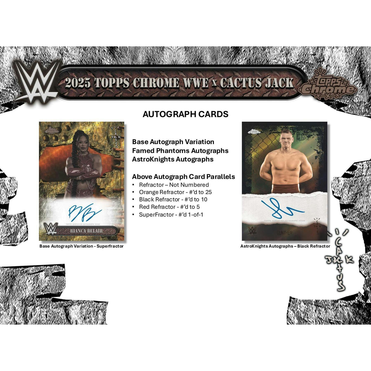 2025 Topps Chrome WWE x Cactus Jack Wrestling Hobby 12-Box Case