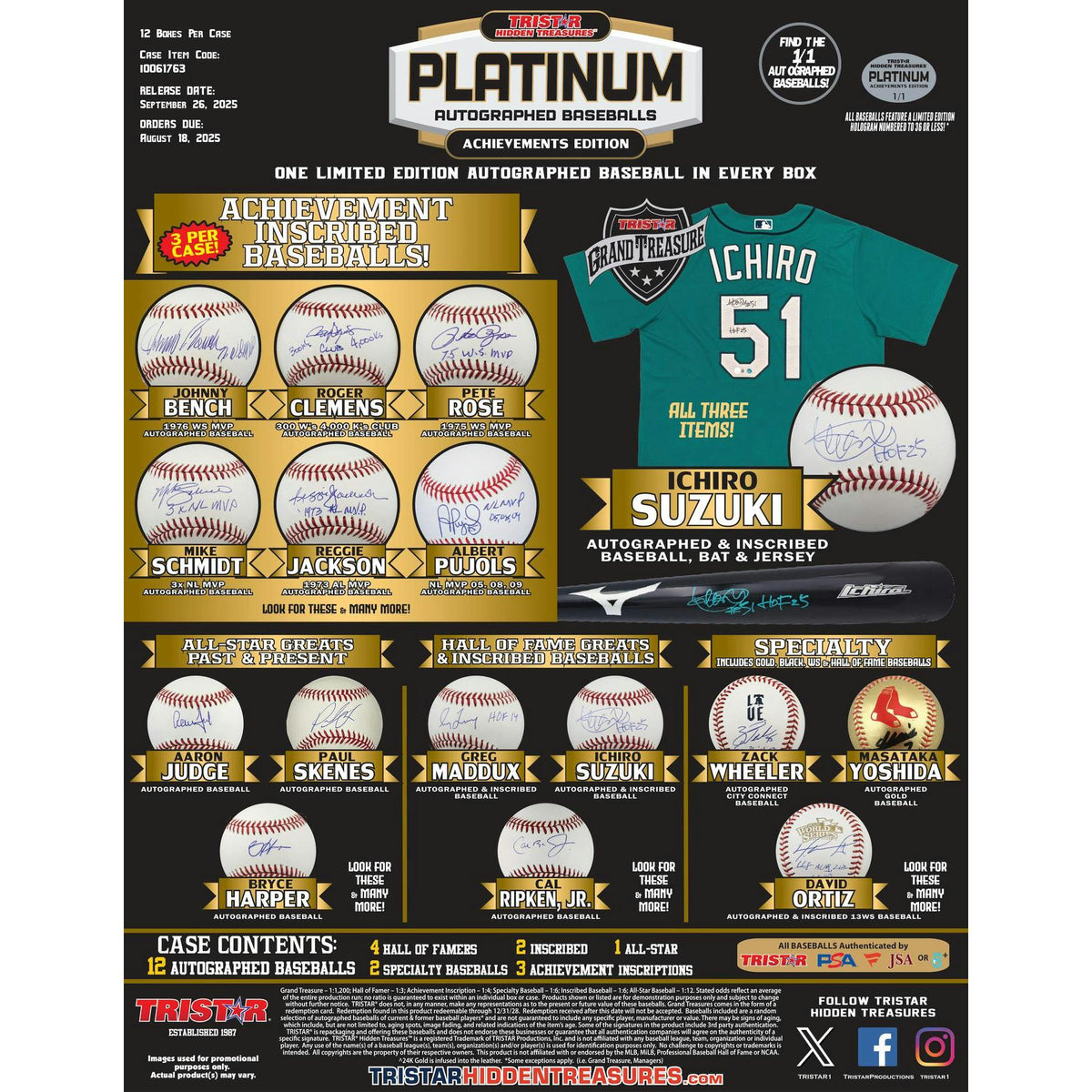 2025 TriStar Platinum Autographed Baseball Achievements Edition Hobby Box