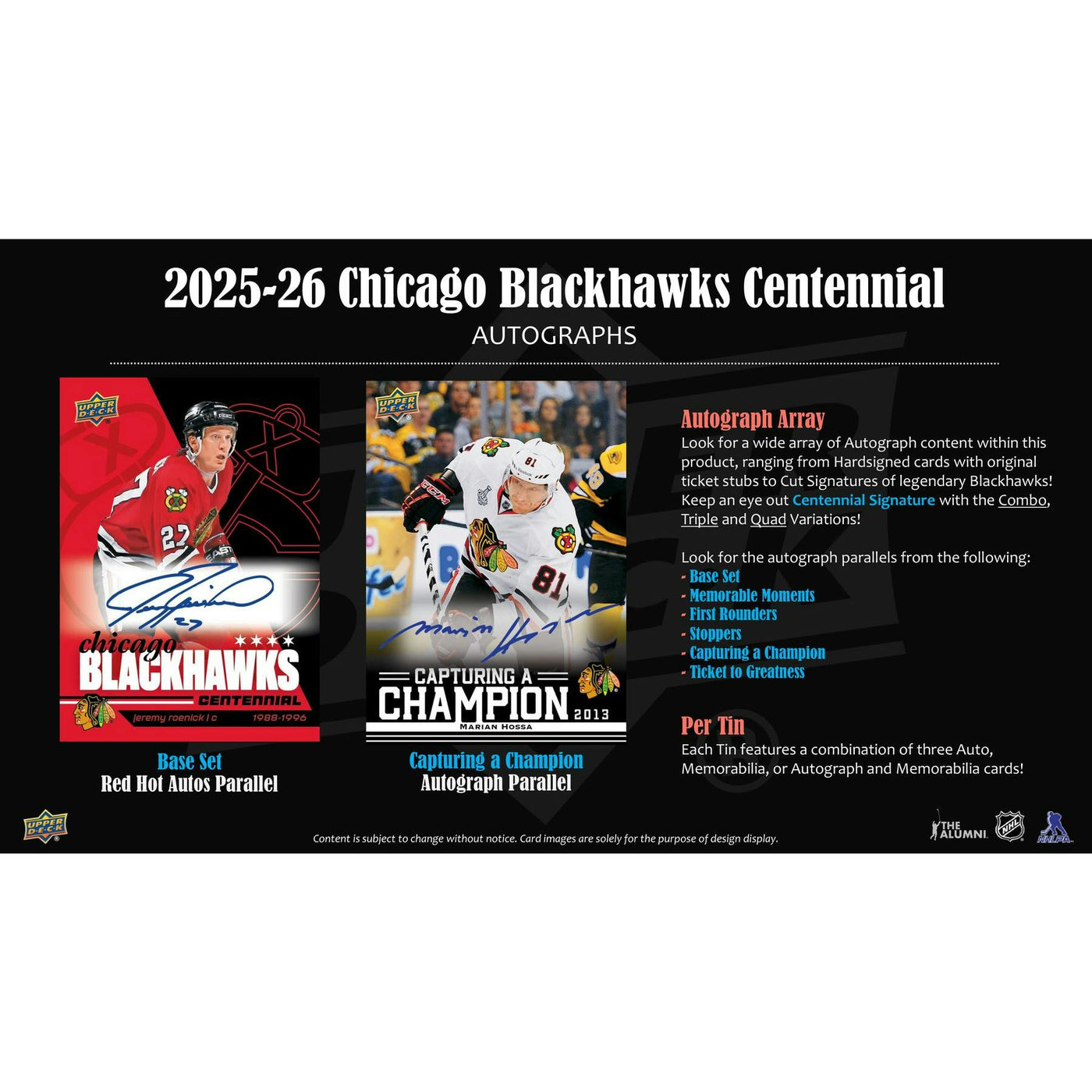 2025/26 Upper Deck Chicago Blackhawks Centennial Hockey Hobby Box