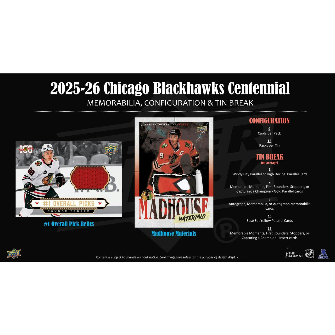 2025/26 Upper Deck Chicago Blackhawks Centennial Hockey Hobby Box