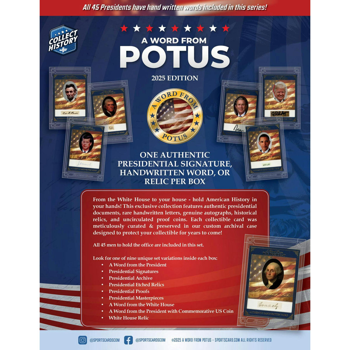 2025 POTUS A Word from the President Hobby 6-Display Case