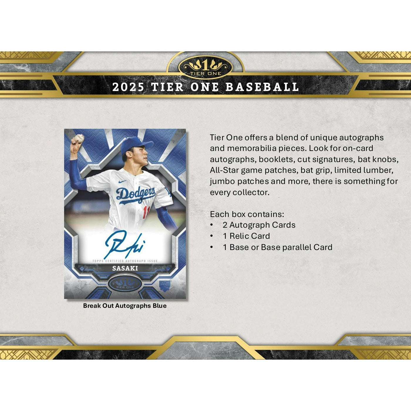 2025 Topps Tier One Baseball Hobby 12-Box Case