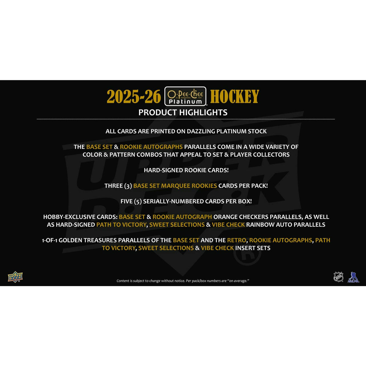 2025/26 Upper Deck O-Pee-Chee Platinum Hockey Hobby Box