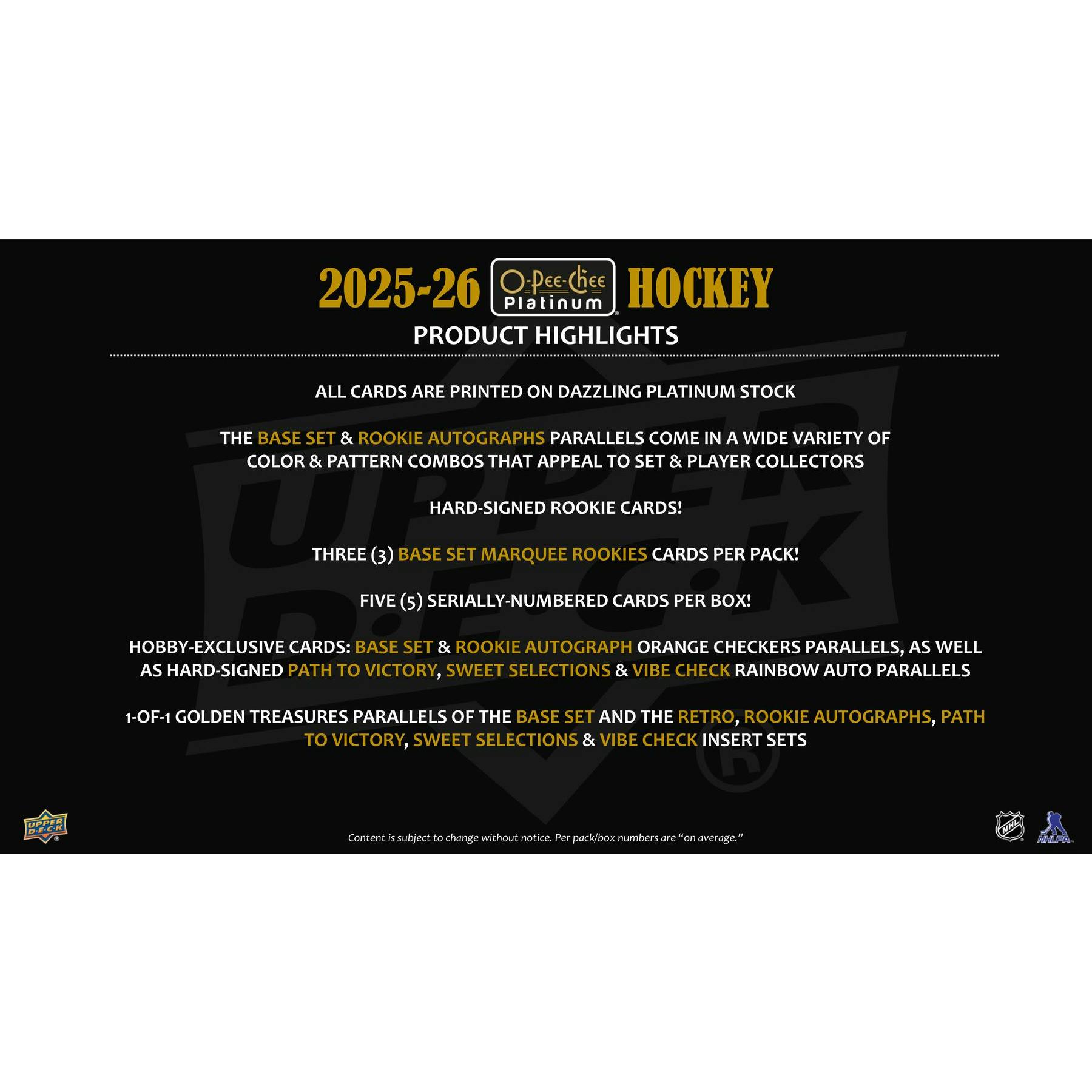 2025/26 Upper Deck O-Pee-Chee Platinum Hockey Hobby Pack