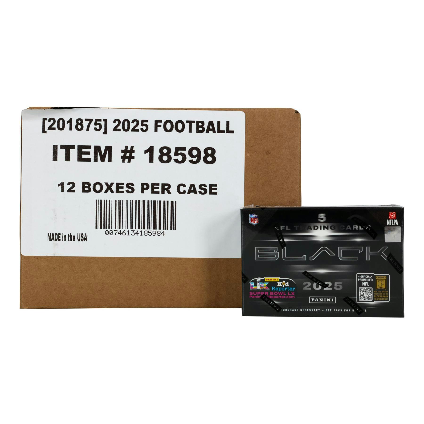 2025 Panini Black Football Hobby 12-Box Case