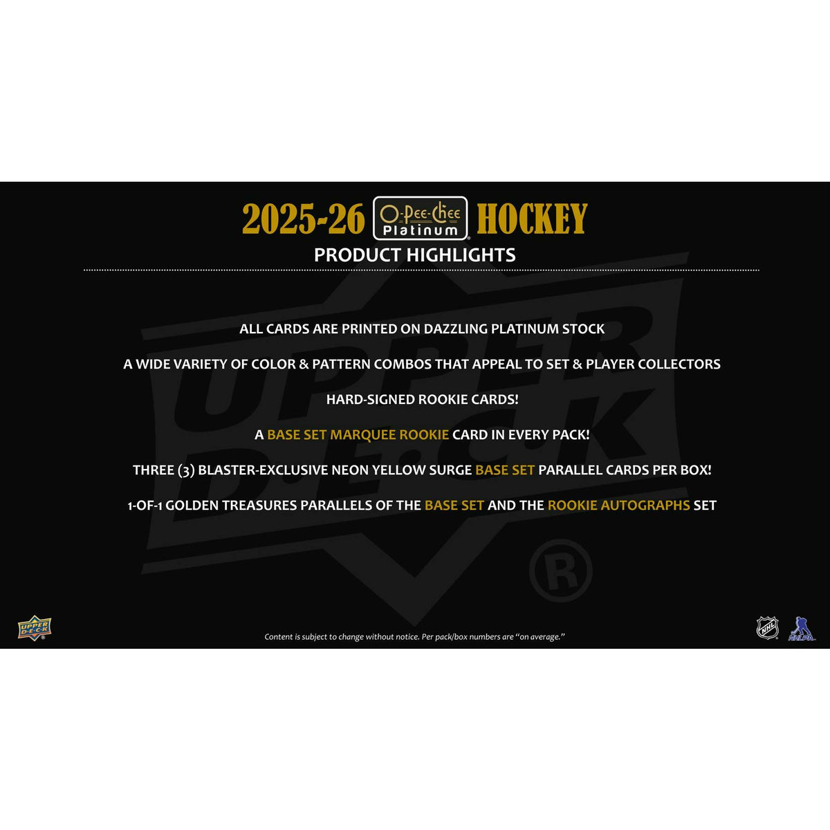 2025/26 Upper Deck O-Pee-Chee Platinum Hockey Blaster 20-Box Case