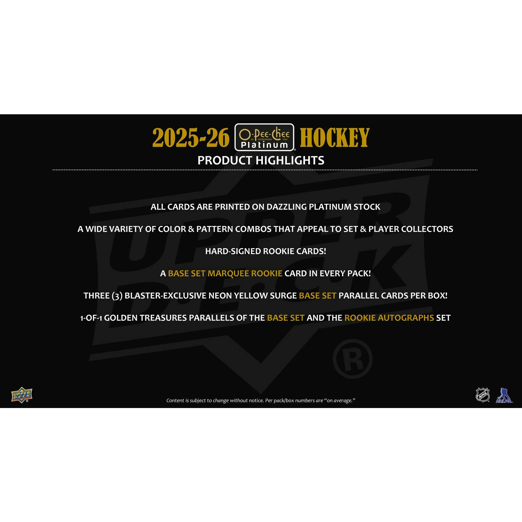 2025/26 Upper Deck O-Pee-Chee Platinum Hockey Blaster Box