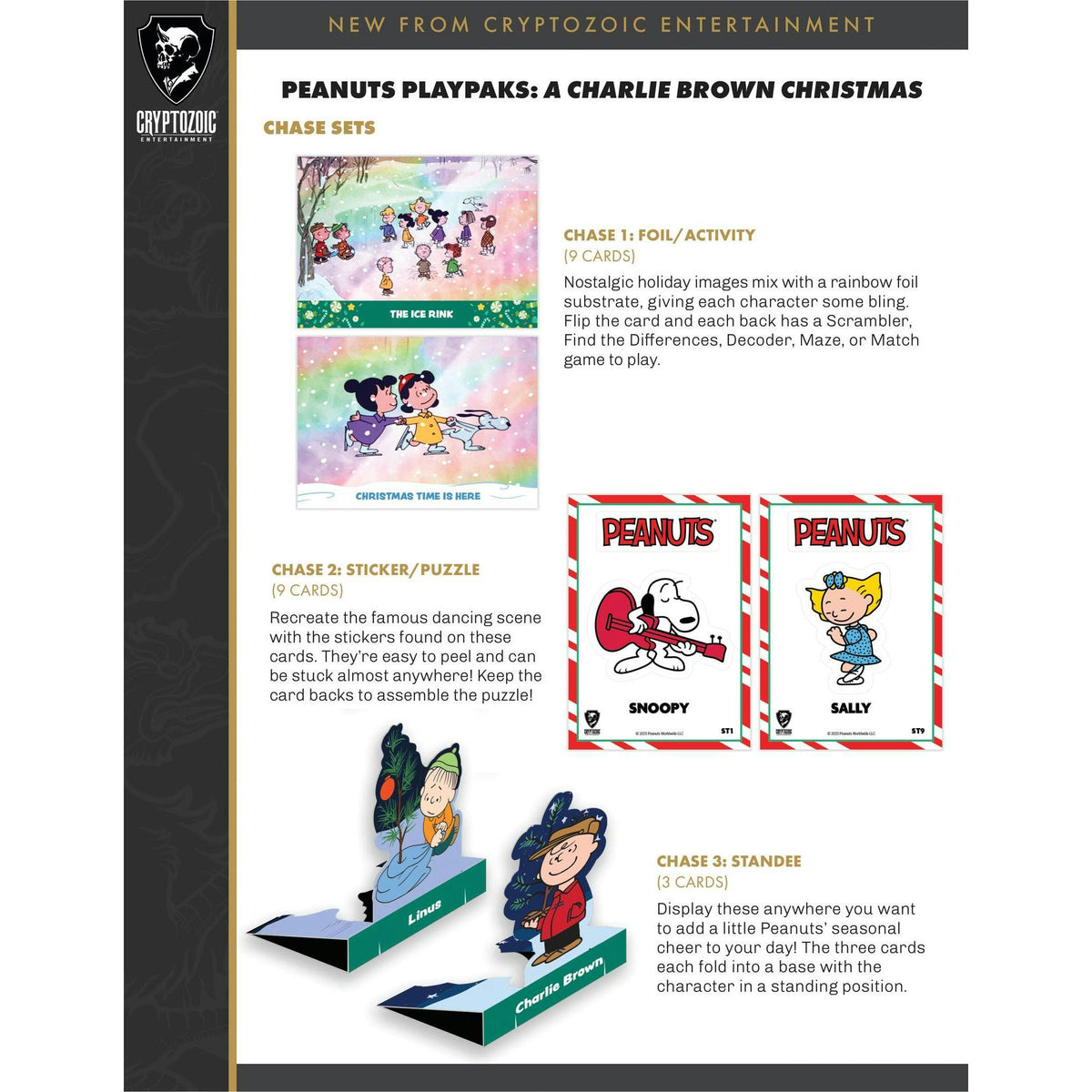 2025 Cryptozoic Peanuts Playpaks: A Charlie Brown Christmas Gravity Feed 12-Box Case