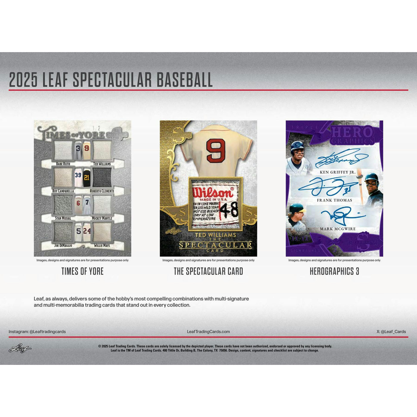 2025 Leaf Spectacular Baseball Hobby 3-Box Case