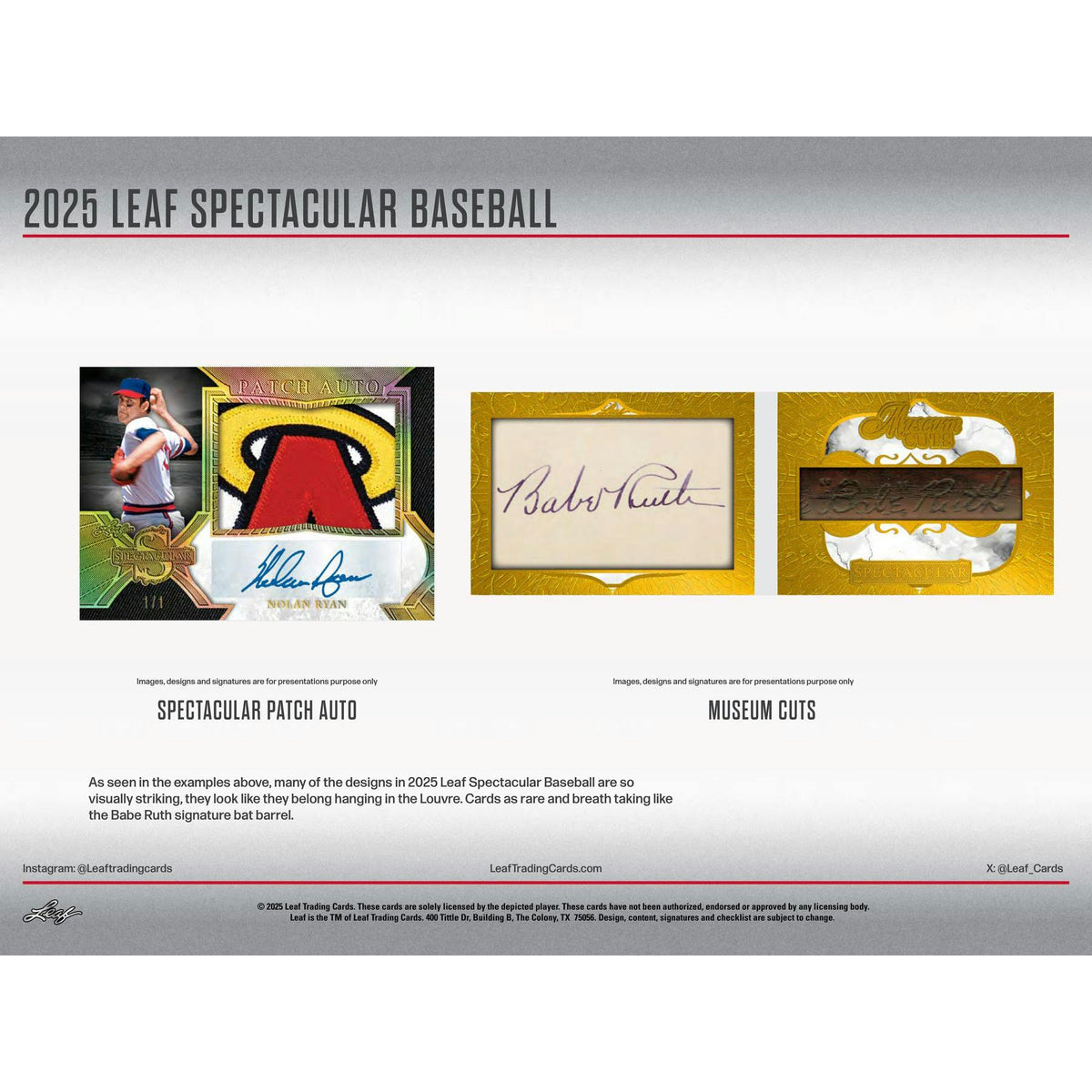 2025 Leaf Spectacular Baseball Hobby 3-Box Case