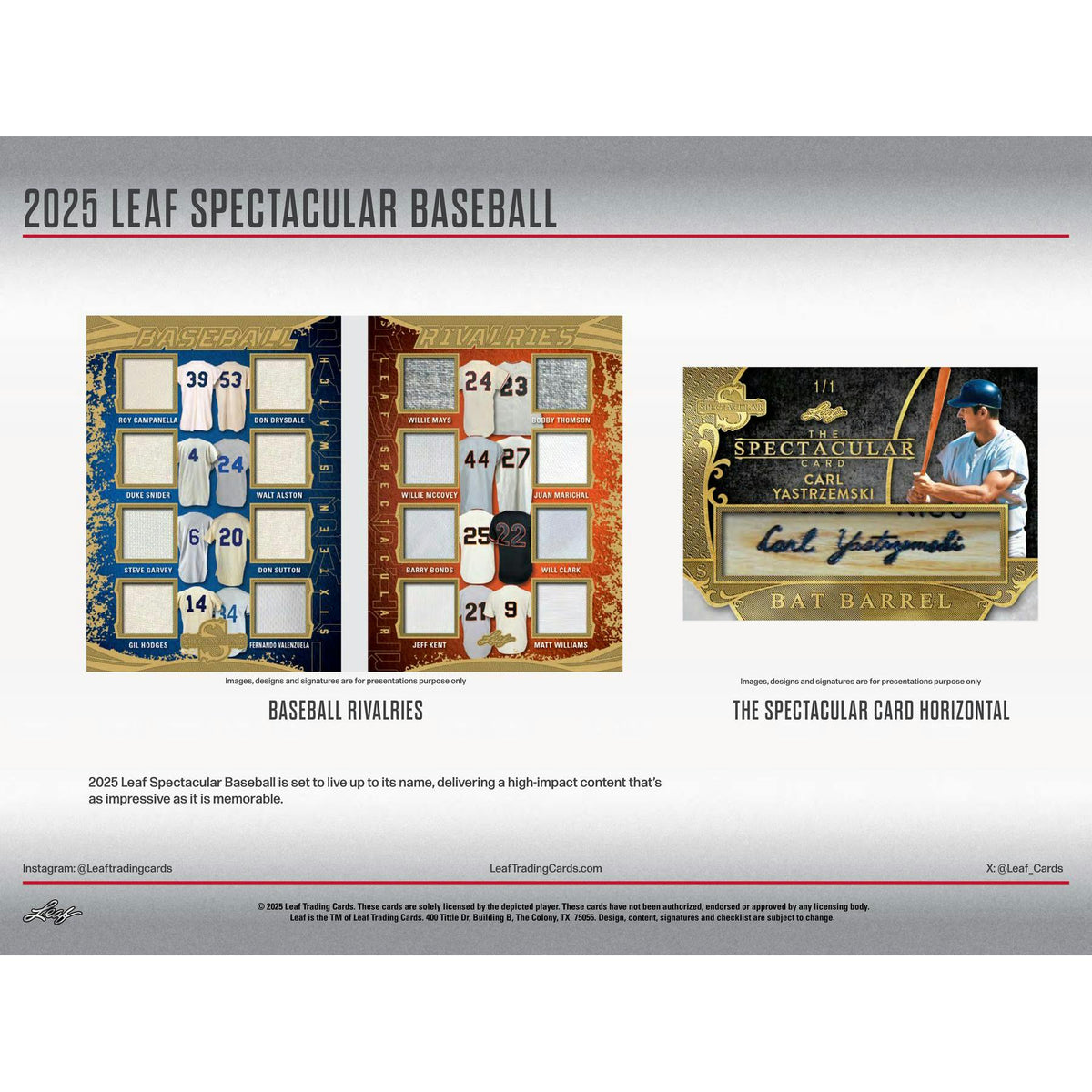 2025 Leaf Spectacular Baseball Hobby 3-Box Case