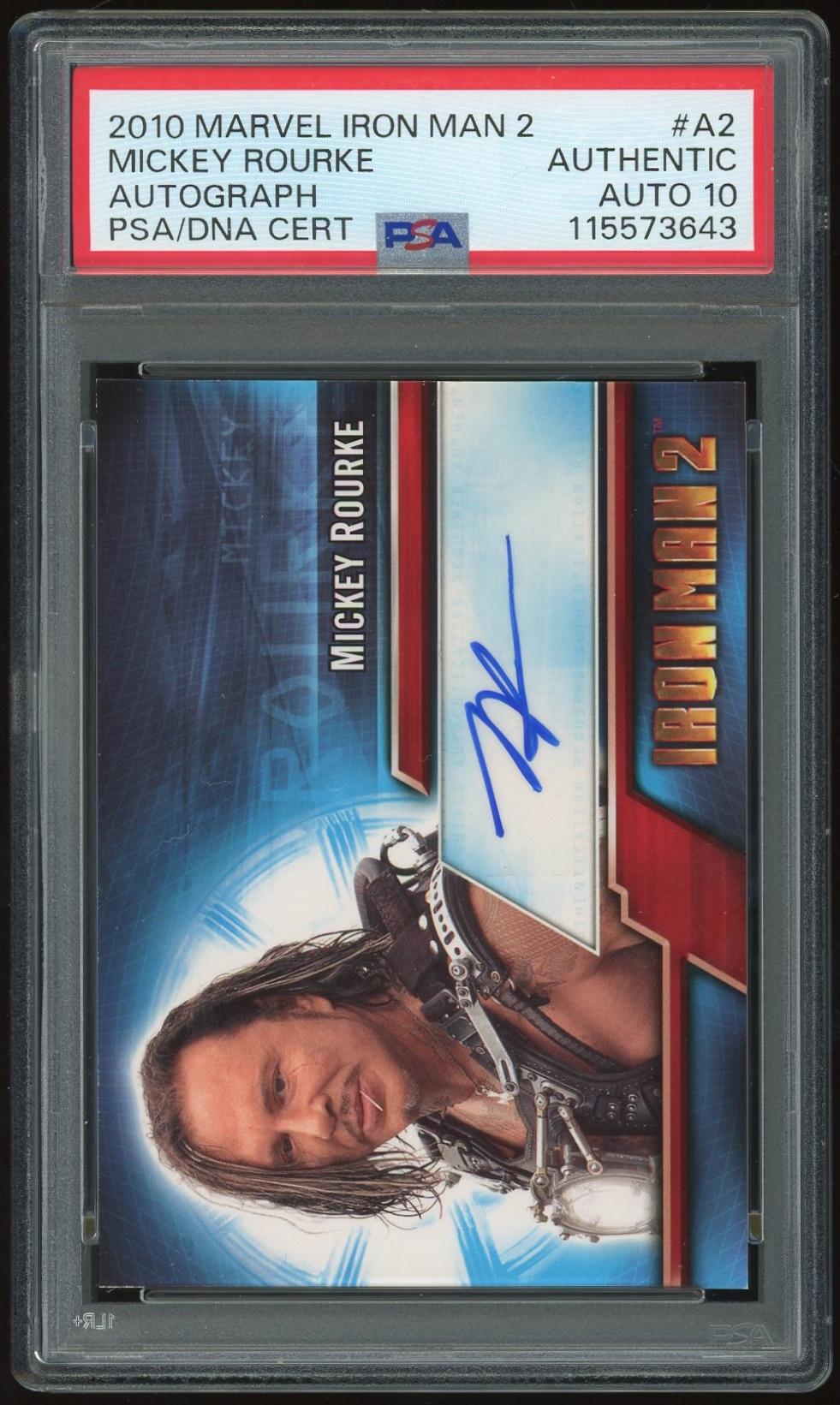 2010 Upper Deck Marvel Iron Man 2 #A2 Mickey Rourke PSA AUTH Auto 10 *3643 (Reed Buy)