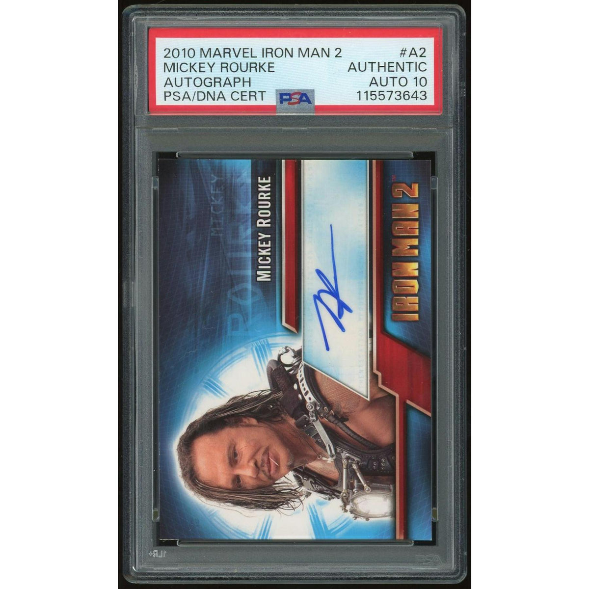 2010 Upper Deck Marvel Iron Man 2 #A2 Mickey Rourke PSA AUTH Auto 10 *3643 (Reed Buy)