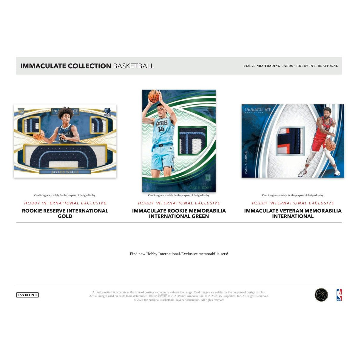 2024/25 Panini Immaculate Basketball International Hobby 5-Box Case