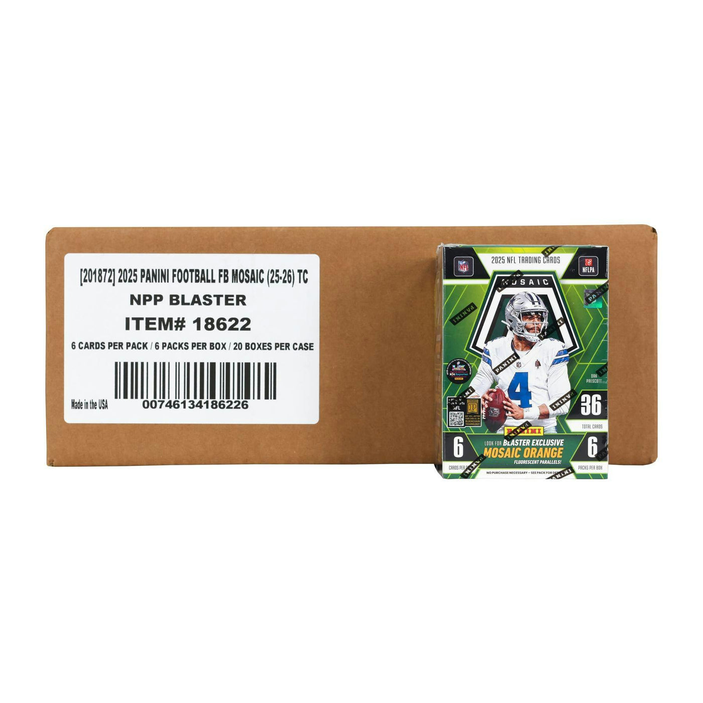 2025 Panini Mosaic Football Blaster 20-Box Case (Mosaic Orange Parallels) (Green Box)