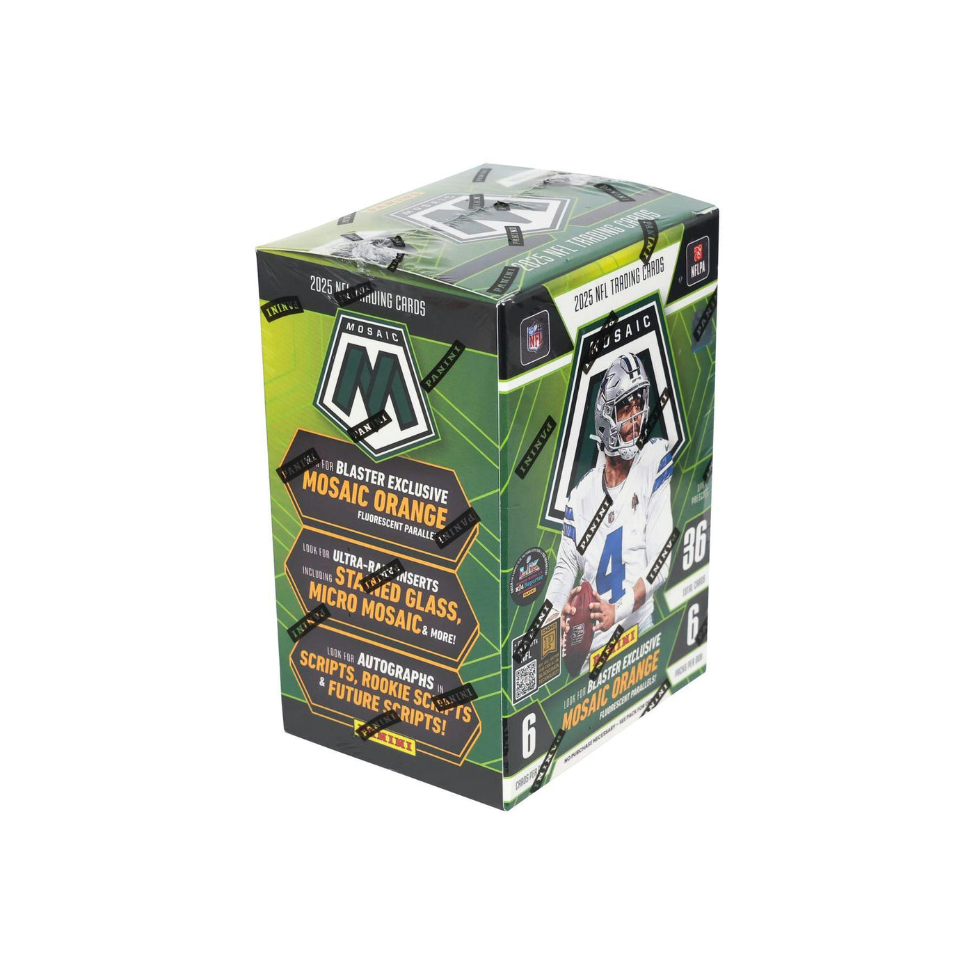 2025 Panini Mosaic Football Blaster 20-Box Case (Mosaic Orange Parallels) (Green Box)