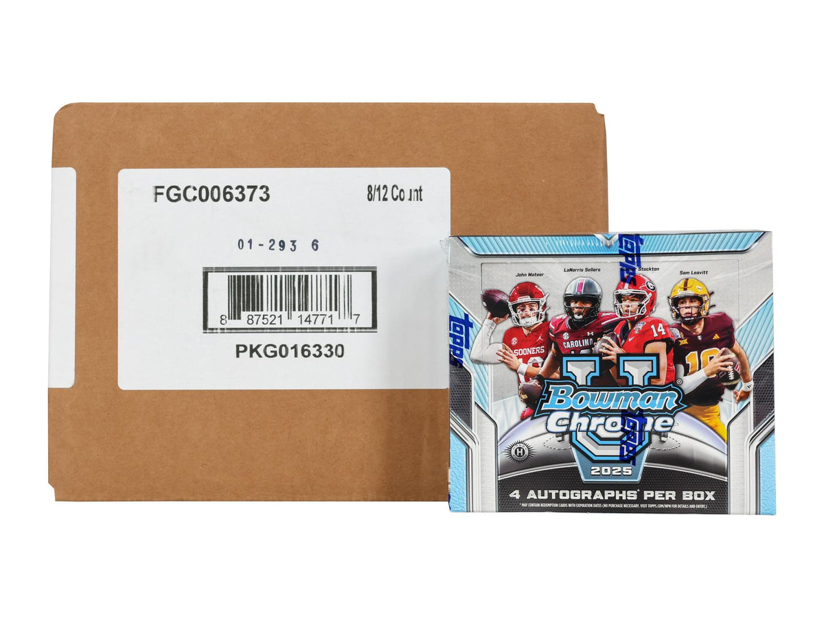 2025 Bowman University Chrome Football Hobby Jumbo 8-Box Case