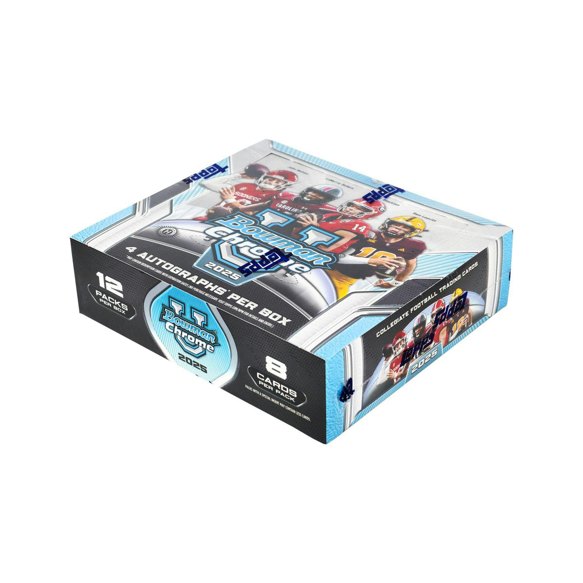 2025 Bowman University Chrome Football Hobby Jumbo 8-Box Case