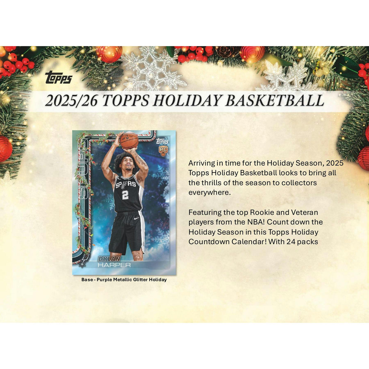 2025/26 Topps Holiday Basketball Countdown Calendar Box