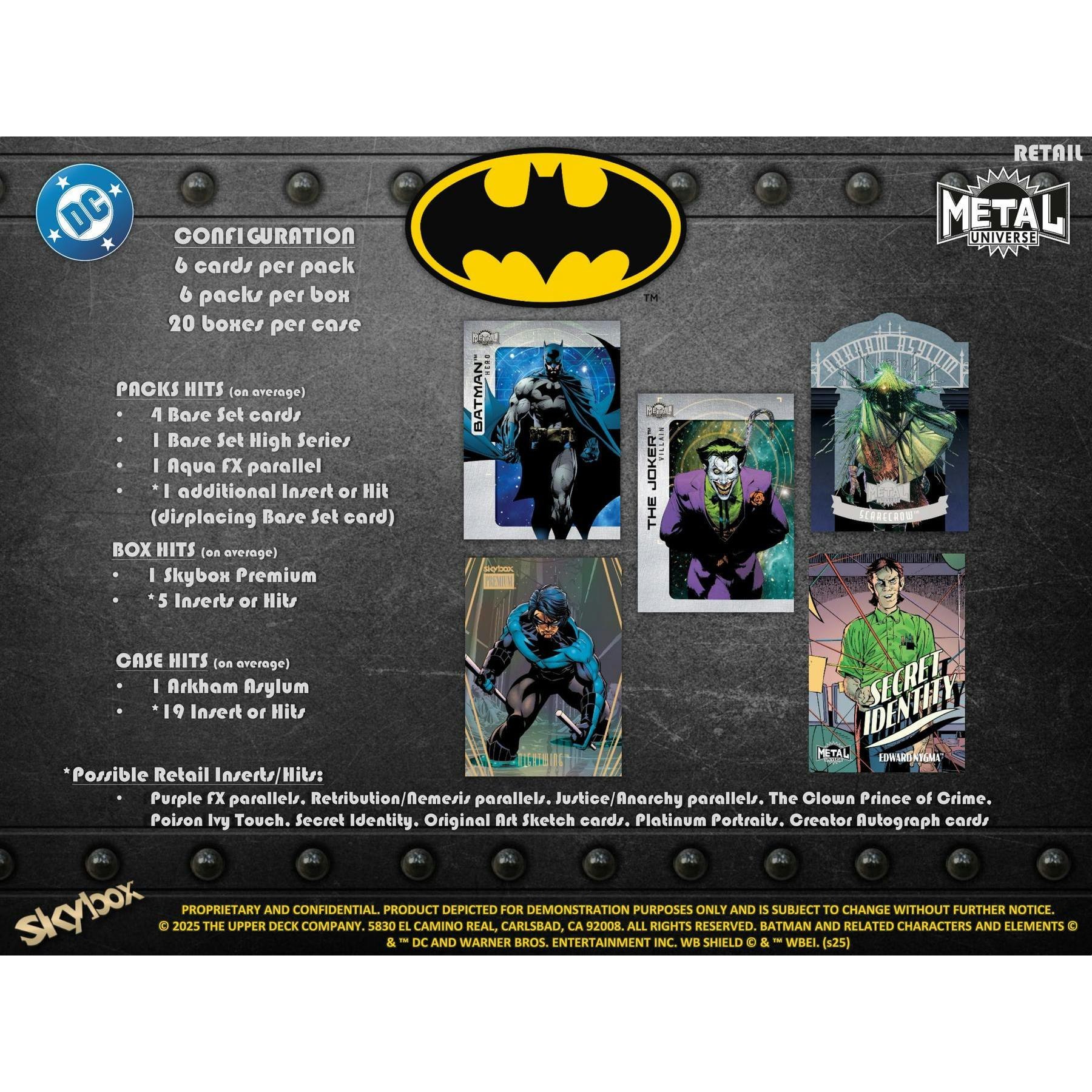 2025 Upper Deck Batman Skybox Metal Universe Blaster 20-Box Case