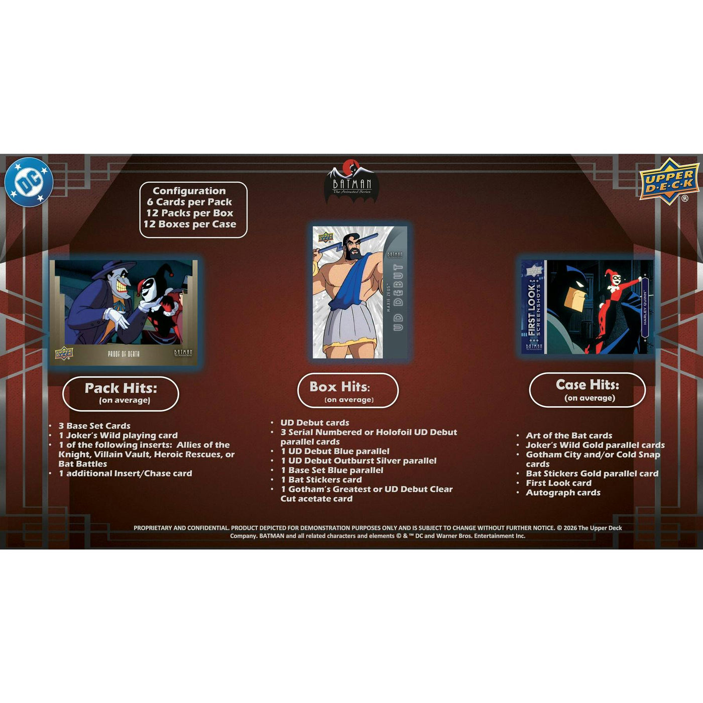 2026 Upper Deck Batman The Animated Series Hobby 12-Box Case