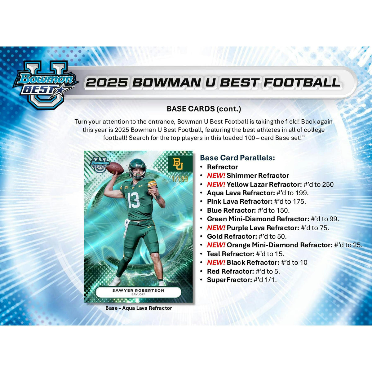 2025 Bowman University Best Football Hobby 12-Box Case