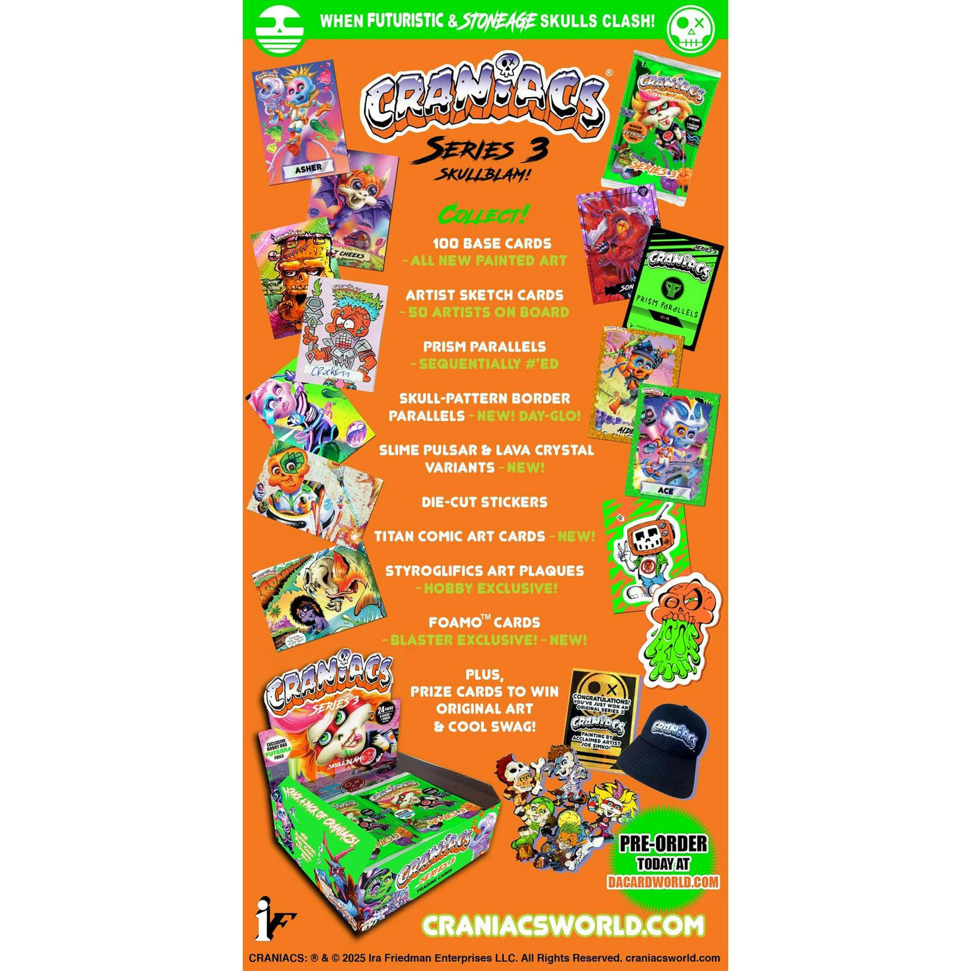 Craniacs Trading Cards Series 3 Skullblam! Hobby 12-Box Case