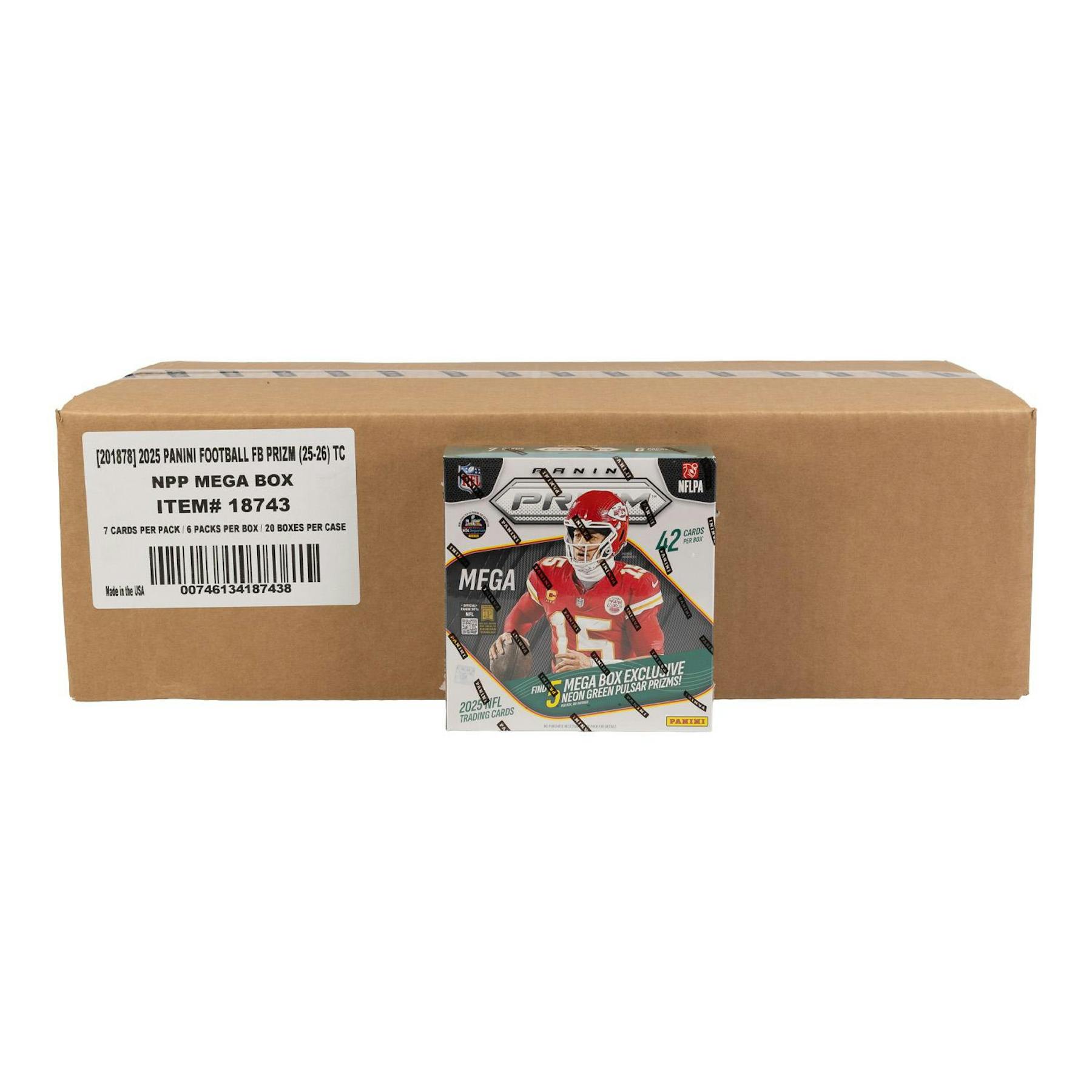 2025 Panini Prizm Football Mega 20-Box Case (Green Pulsar Prizms)