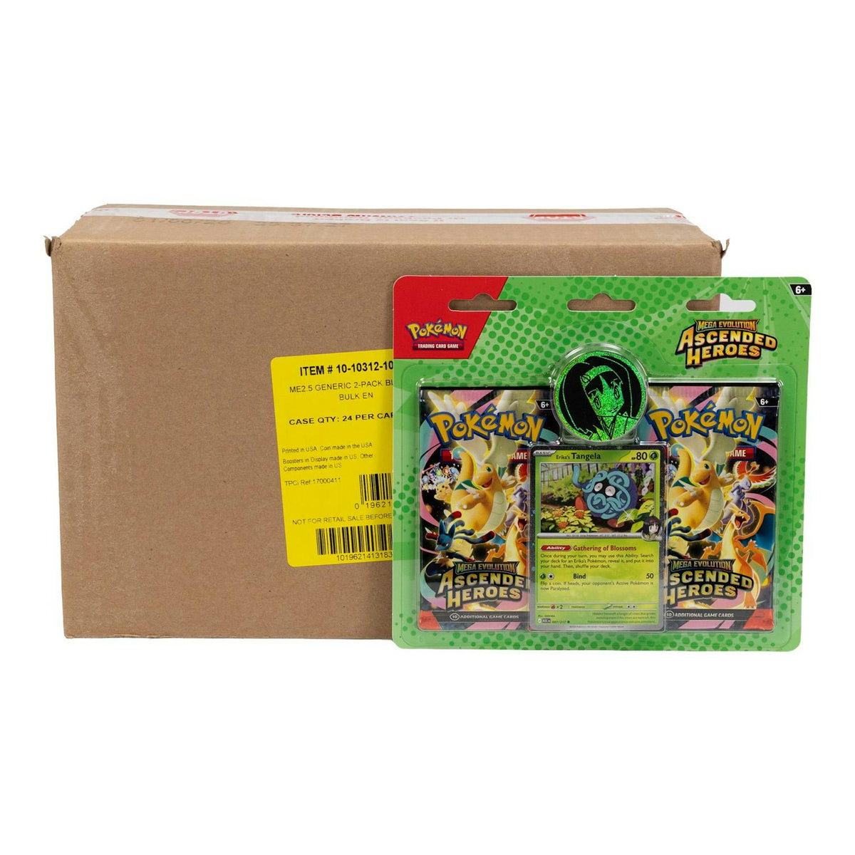 Pokemon Mega Evolution: Ascended Heroes Erika/Larry 2-Pack Blister Case (24 Ct.)