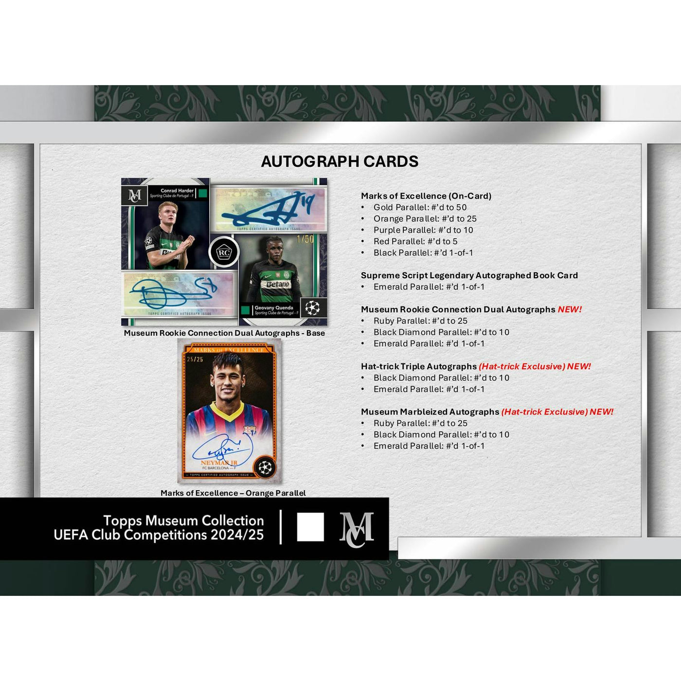 2024/25 Topps UEFA Club Competitions Museum Collection Soccer Hat Trick 4-Box Case