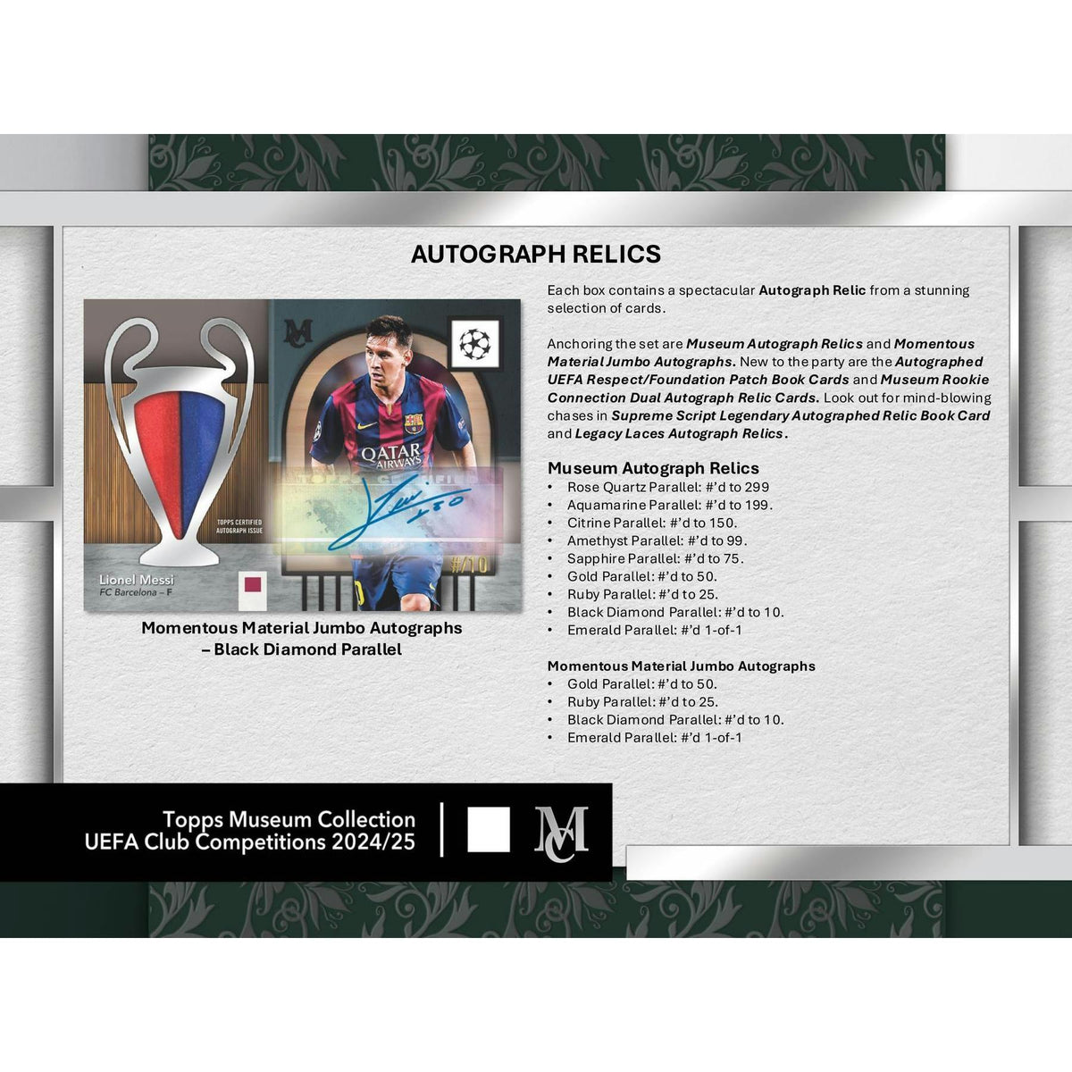 2024/25 Topps UEFA Club Competitions Museum Collection Soccer Hat Trick 4-Box Case