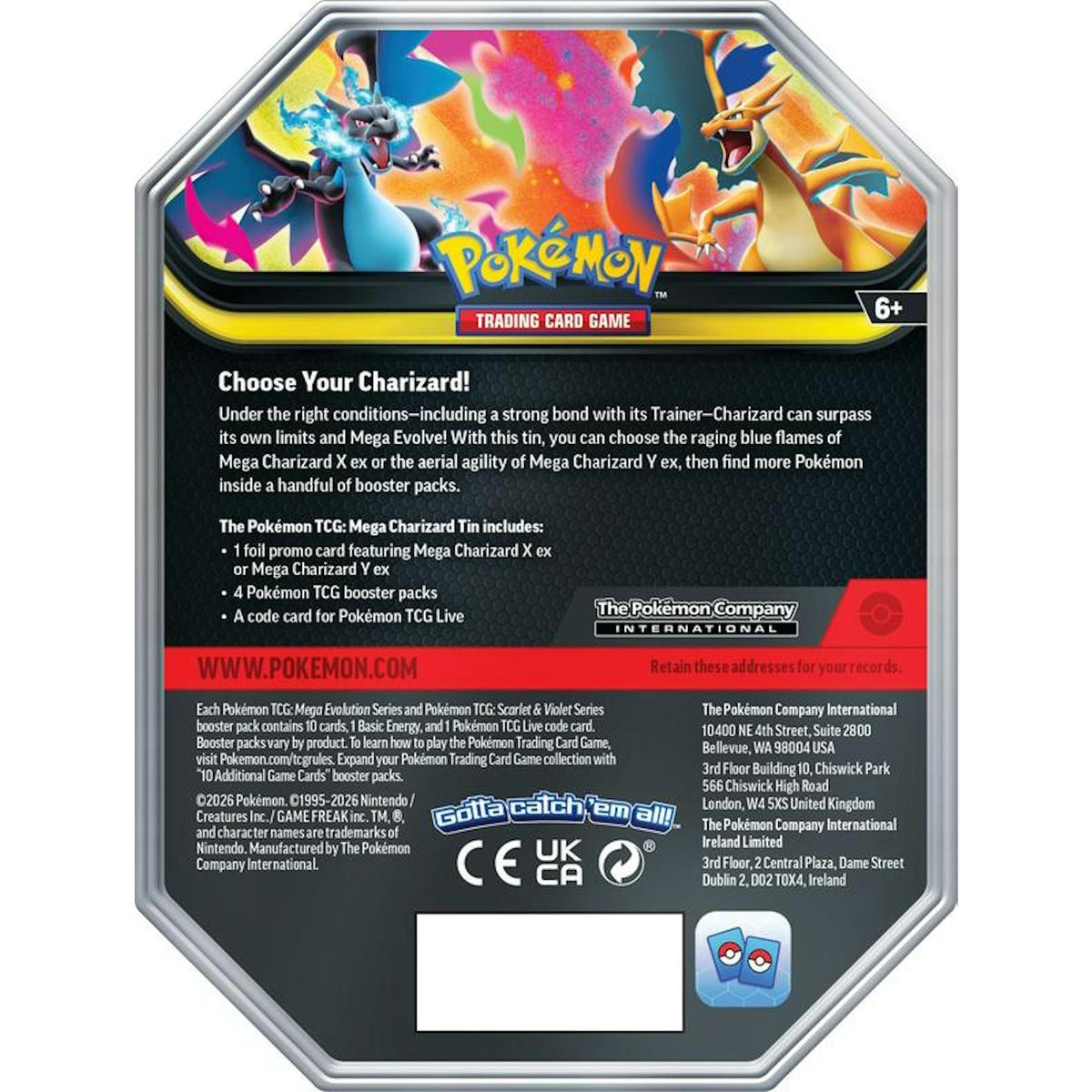 Pokemon Mega Charizard 6-Tin Case