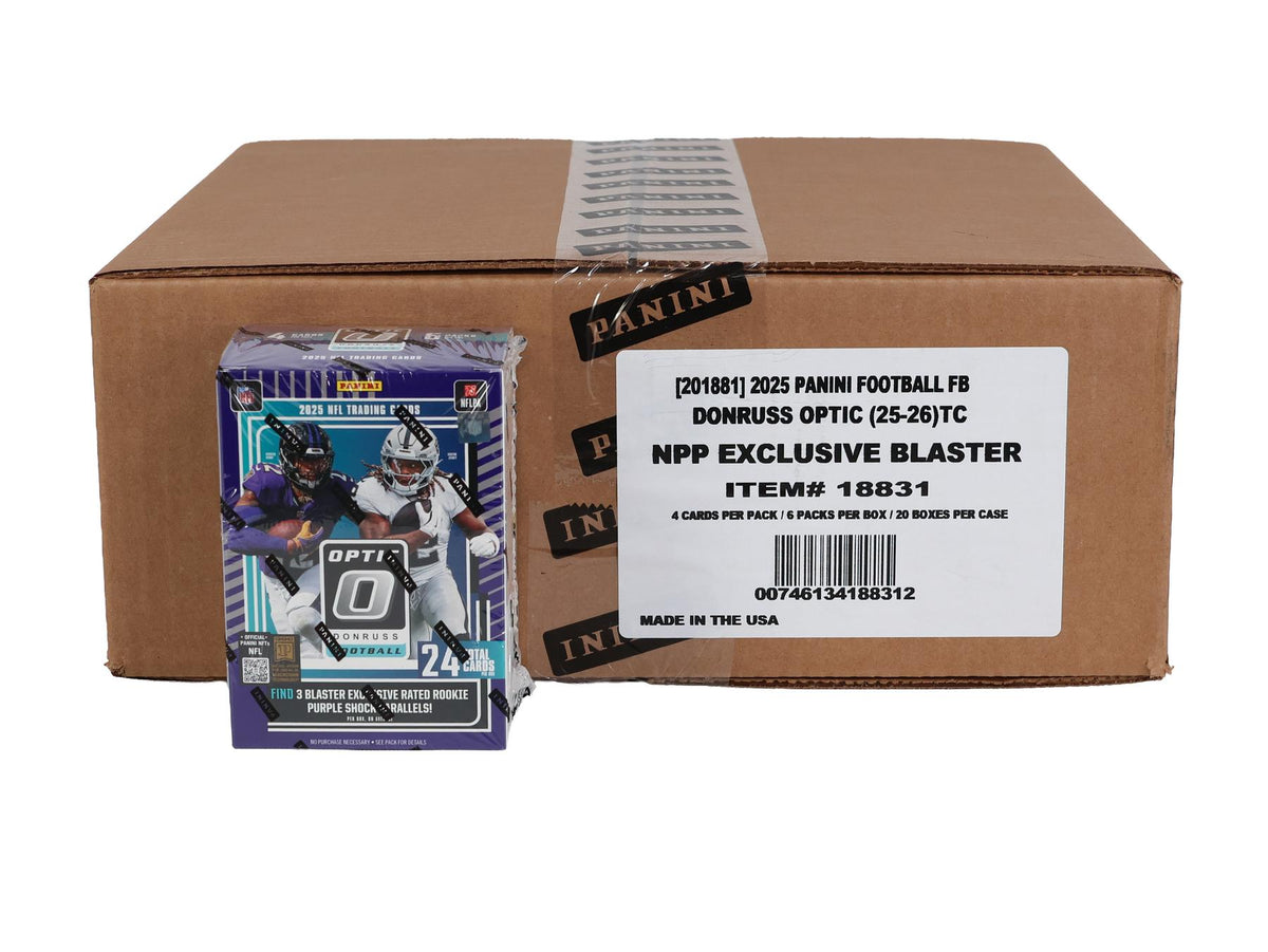 2025 Panini Donruss Optic Football Blaster 20-Box Case (Purple Shock Parallels!)