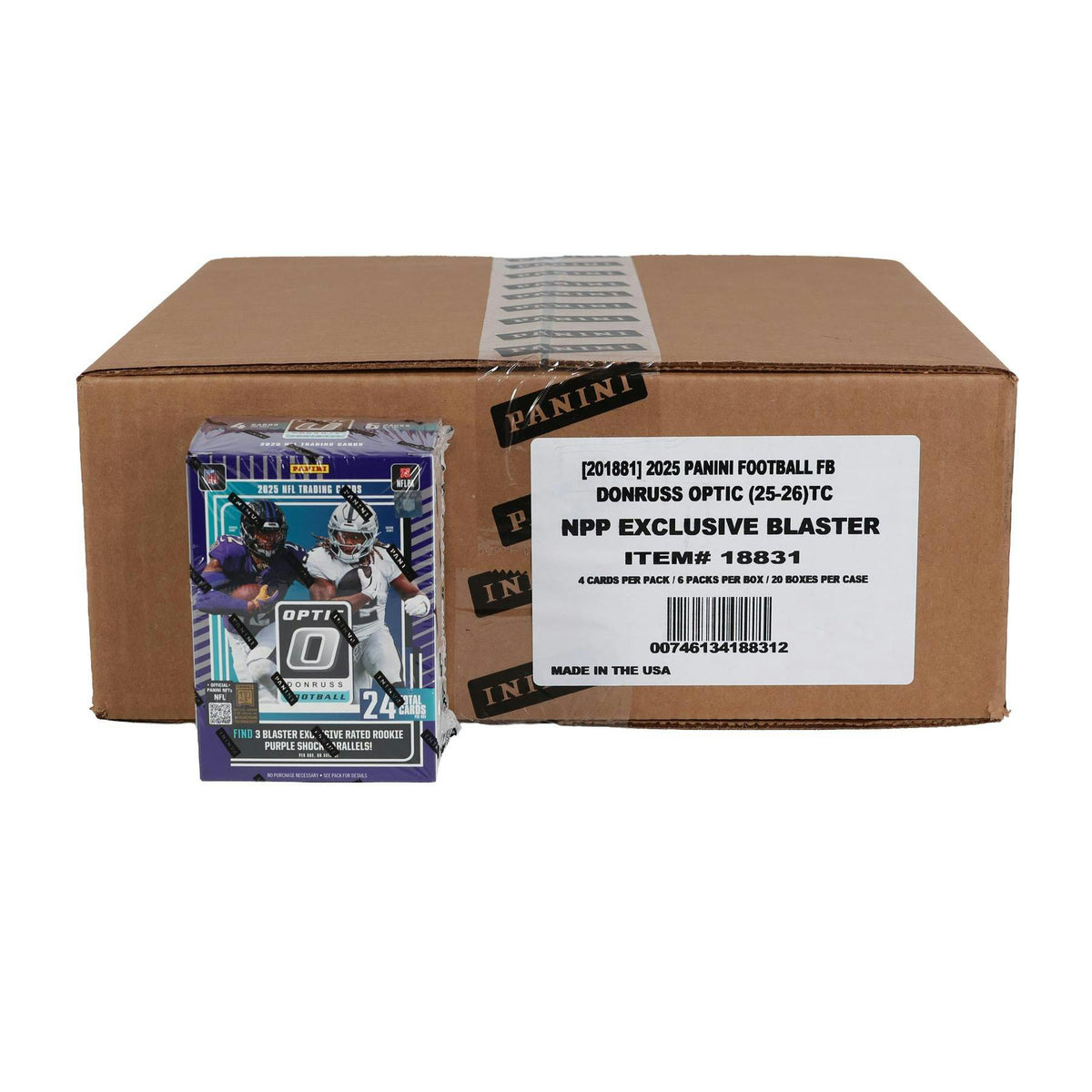 2025 Panini Donruss Optic Football Blaster 20-Box Case (Purple Shock Parallels!)