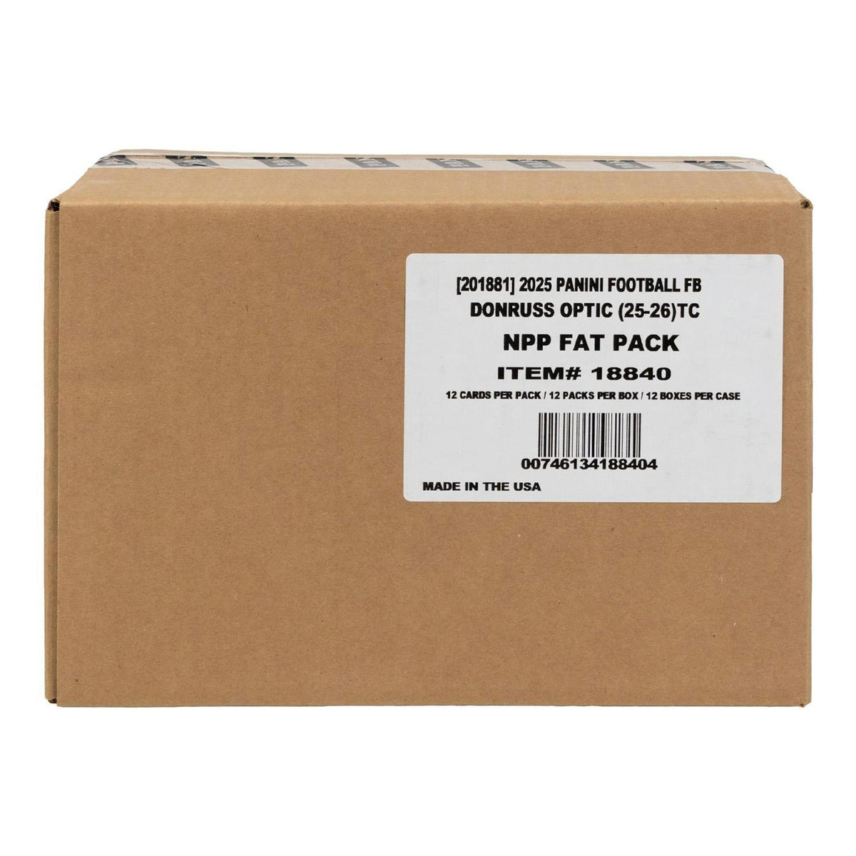2025 Panini Donruss Optic Football Jumbo Value 12-Box Case