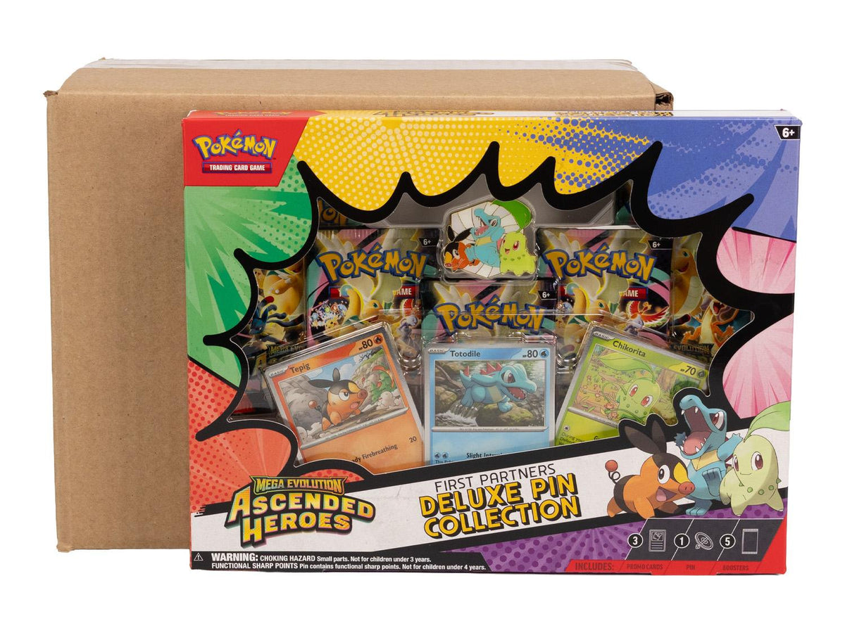 Pokemon Mega Evolution: Ascended Heroes First Partners Deluxe Pin Collection 6-Box Case