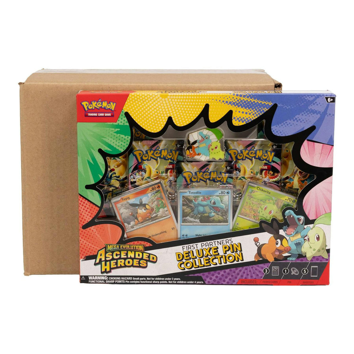Pokemon Mega Evolution: Ascended Heroes First Partners Deluxe Pin Collection 6-Box Case