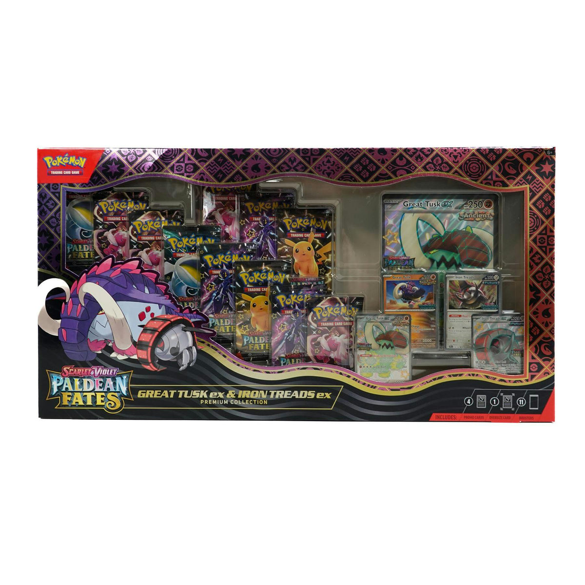 Pokemon Scarlet & Violet: Paldean Fates Great Tusk ex & Iron Threads ex Premium Collection Box
