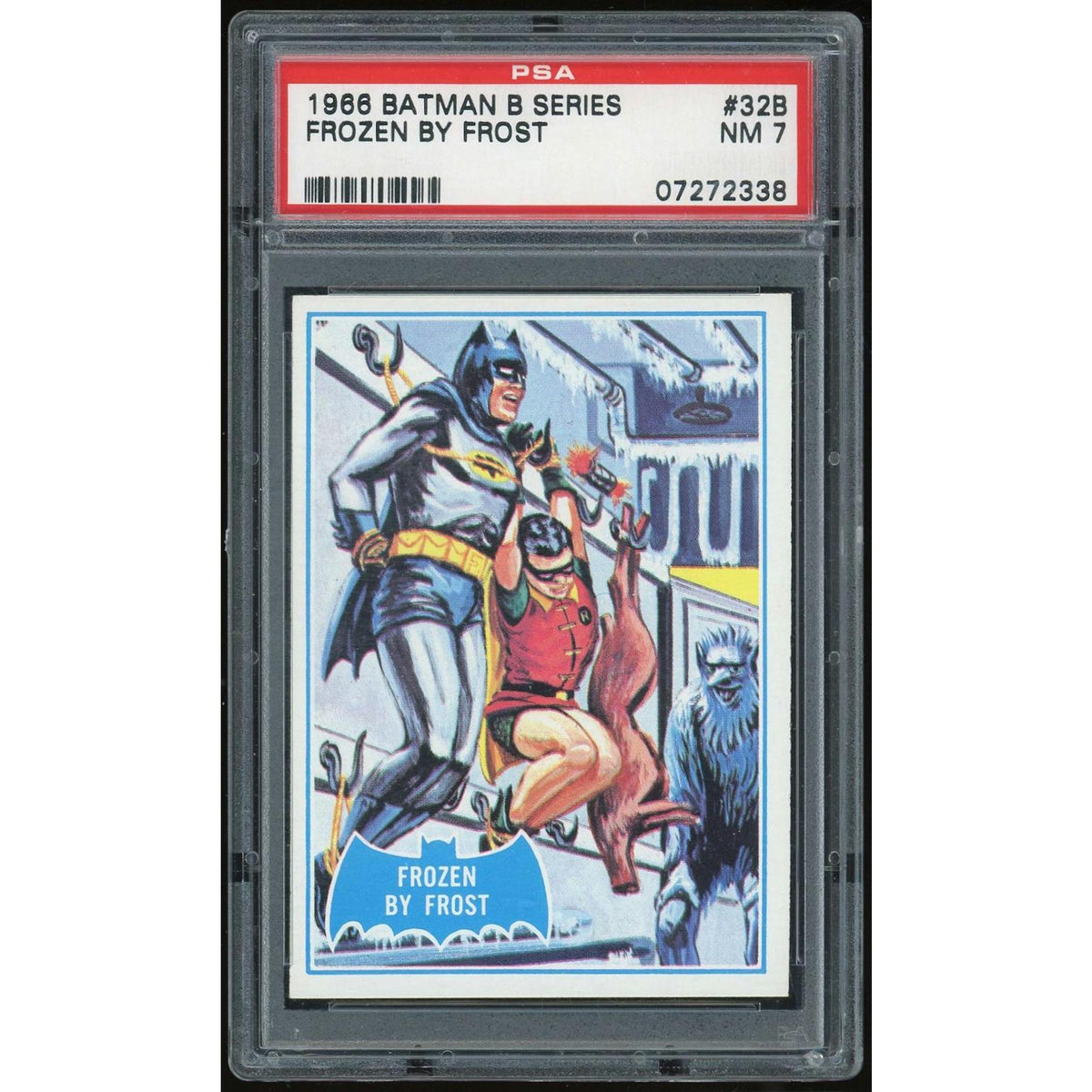 1966 Topps Blue Batman #32B Frozen By Frost PSA 7 *2338 (Reed Buy)