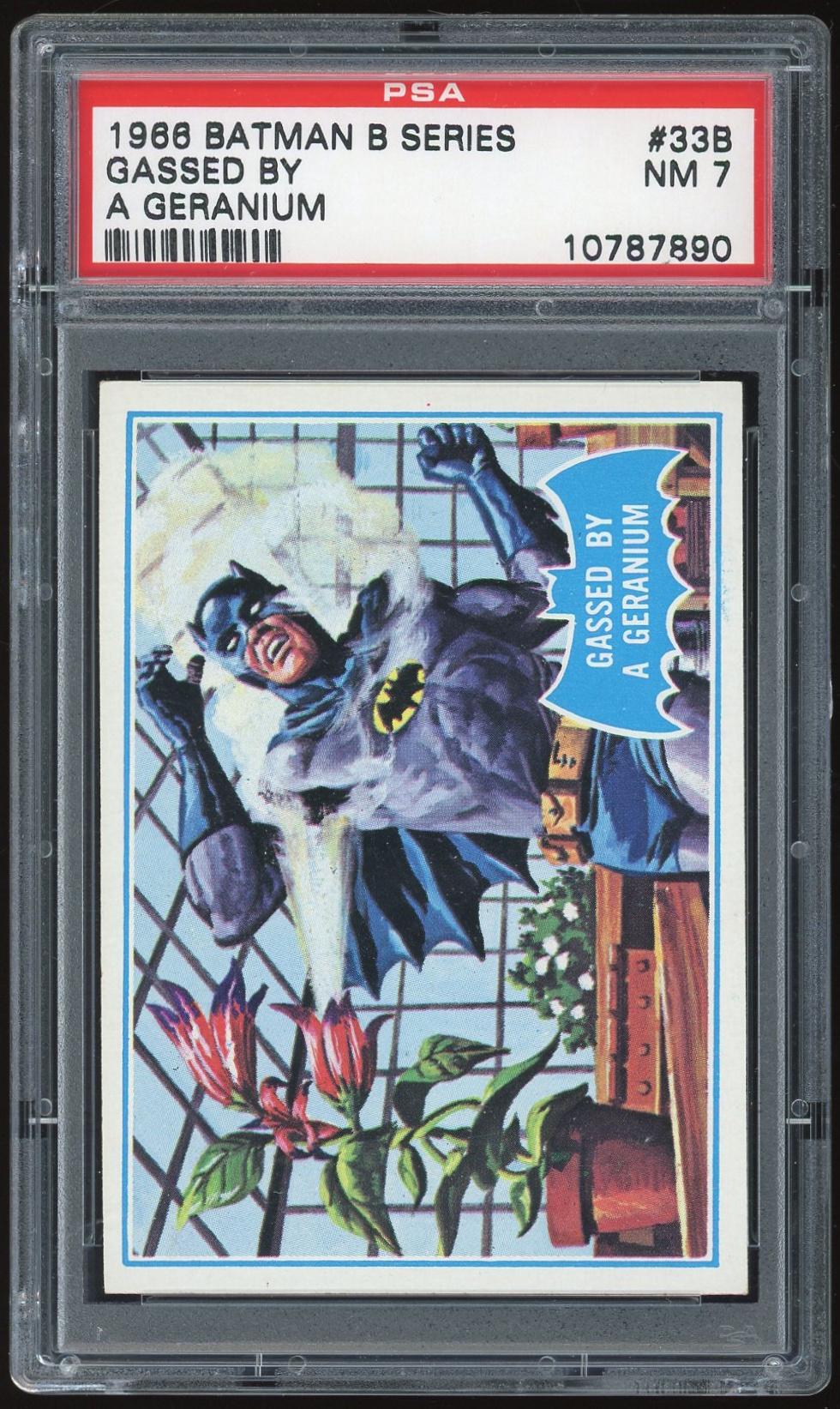 1966 Topps Blue Batman #33B Gassed by a Geranium PSA 7 *7890 (Reed Buy)