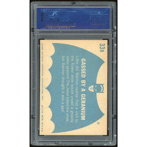 1966 Topps Blue Batman #33B Gassed by a Geranium PSA 7 *7890 (Reed Buy)