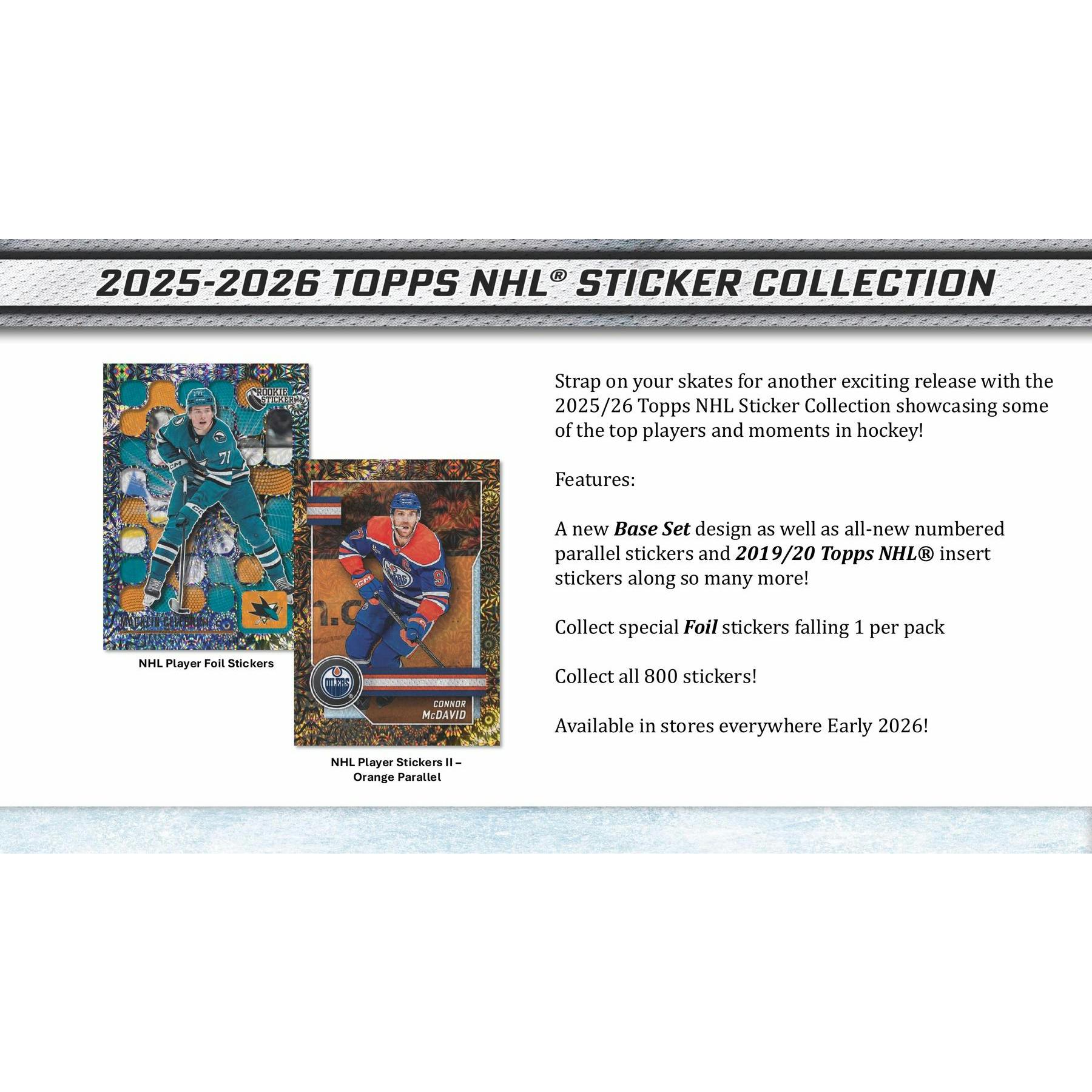 2025/26 Topps NHL Hockey Sticker Collection 50-Pack Box