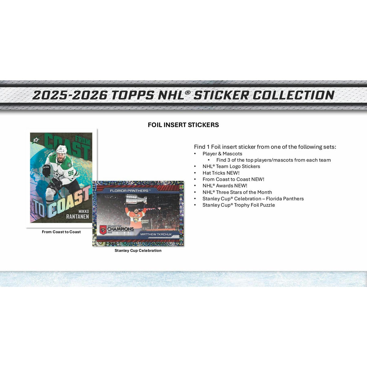 2025/26 Topps NHL Hockey Sticker Collection 50-Pack 16-Box Case
